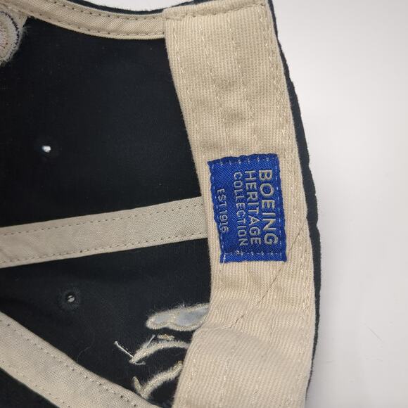 Boeing B17 Flying Fortress Strapback Baseball Cap Black OS Adjustable Red Canoe - Picture 8 of 9